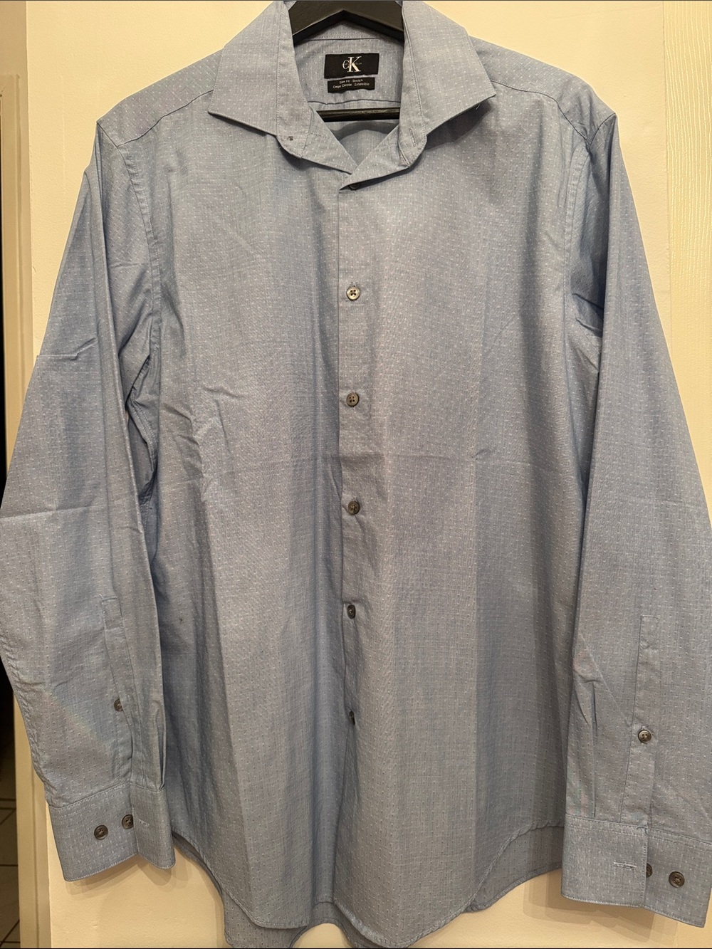 Calvin Klein Light Blue Men's Button-Front Dress Shirt